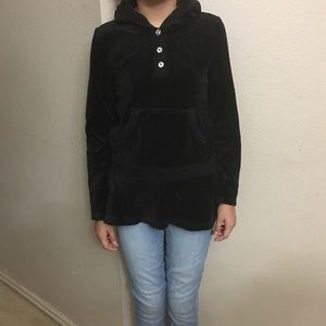 Gymboree Black Velour Hoodie Kangaroo Pocket